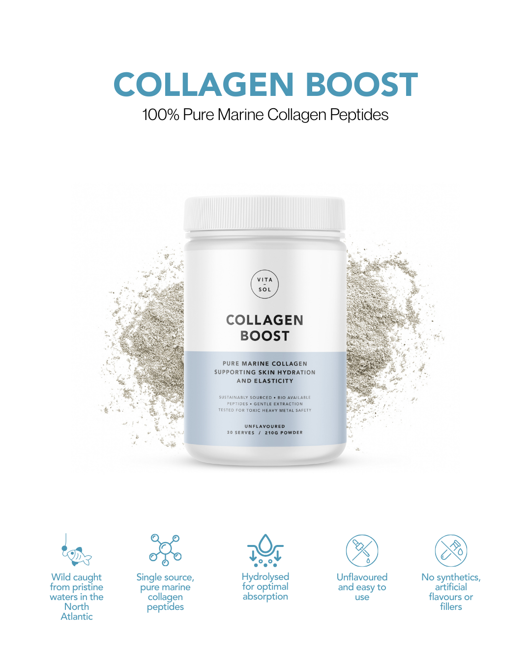 VITA-SOL Collagen Boost Ingestible Skin Support 210g